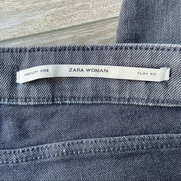Zara Black Rock Denim Biker Moto Skinny Jeans - Picture 11 of 16